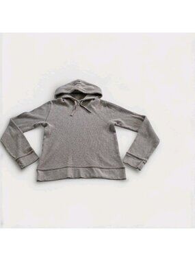 Everlane Waffle Knit Thermal Hoodie Mens S Light Gray Organic Cotton Minimalist